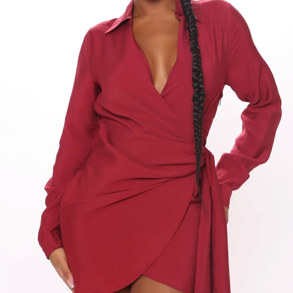 Happy Hour Mini Dress - Burgundy - Picture 9 of 11